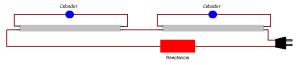 Conexion 2 Fluorescentes - 1 Reactancia